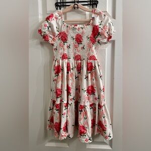 SweetHoney Pink and Cream Floral Dress